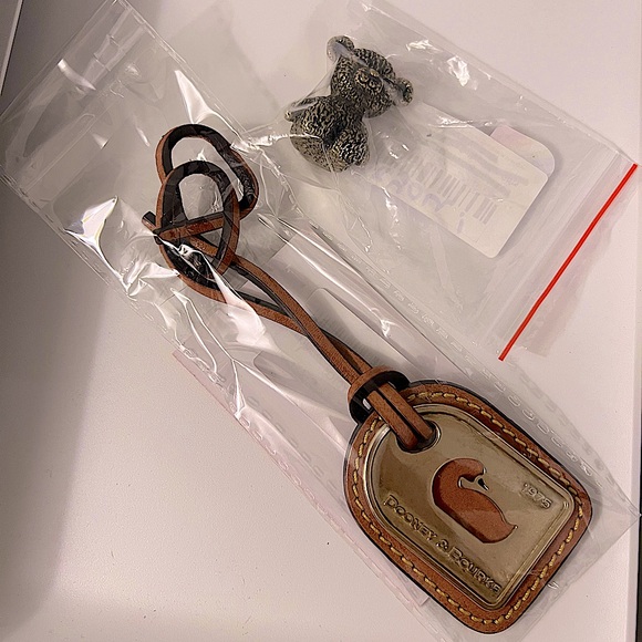 Dooney & Bourke Accessories - Sold Dooney & Bourke Brown Leather & Brass Duck Purse Charm Luggage Tag & Bear